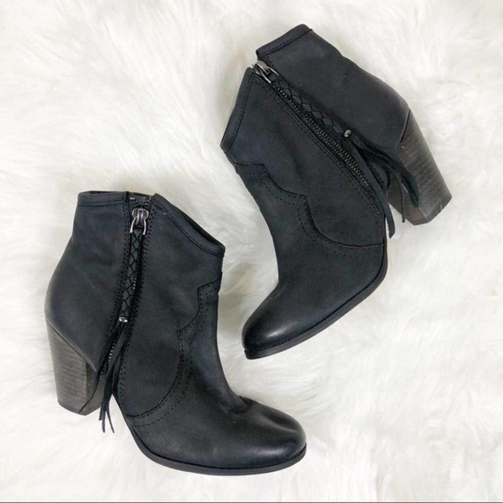 Aldo Black Duster Ankle Booties Zip Size Heeled Boots 8.5 - Picture 1 of 6